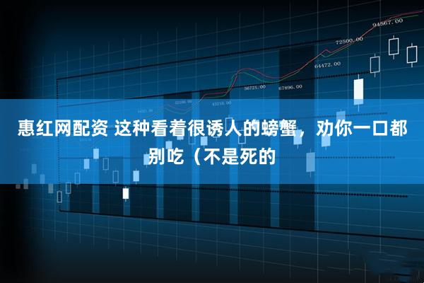 惠红网配资 这种看着很诱人的螃蟹，劝你一口都别吃（不是死的